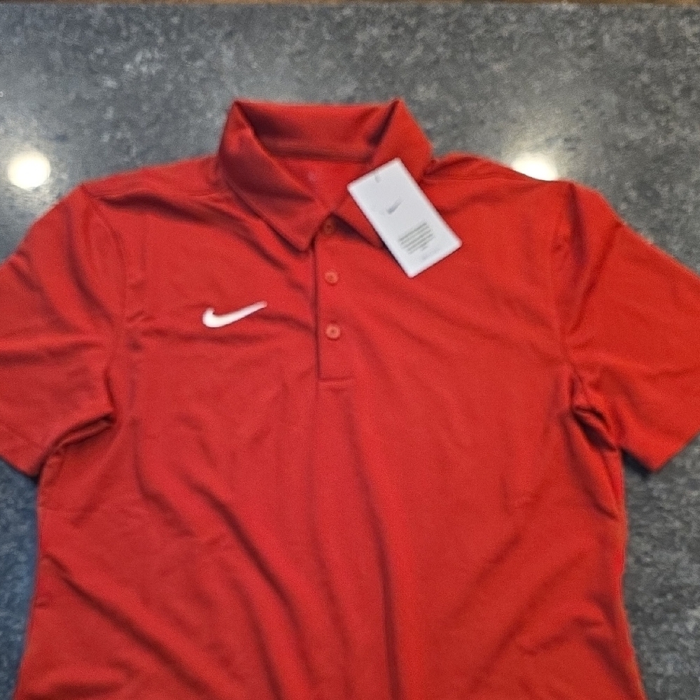 Nike Men's Dri-Fit Bold Red Polo Shirt NWT
